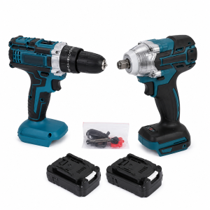 Cordless Drill and Impact Driver Set 21vmax with 2 Batteries