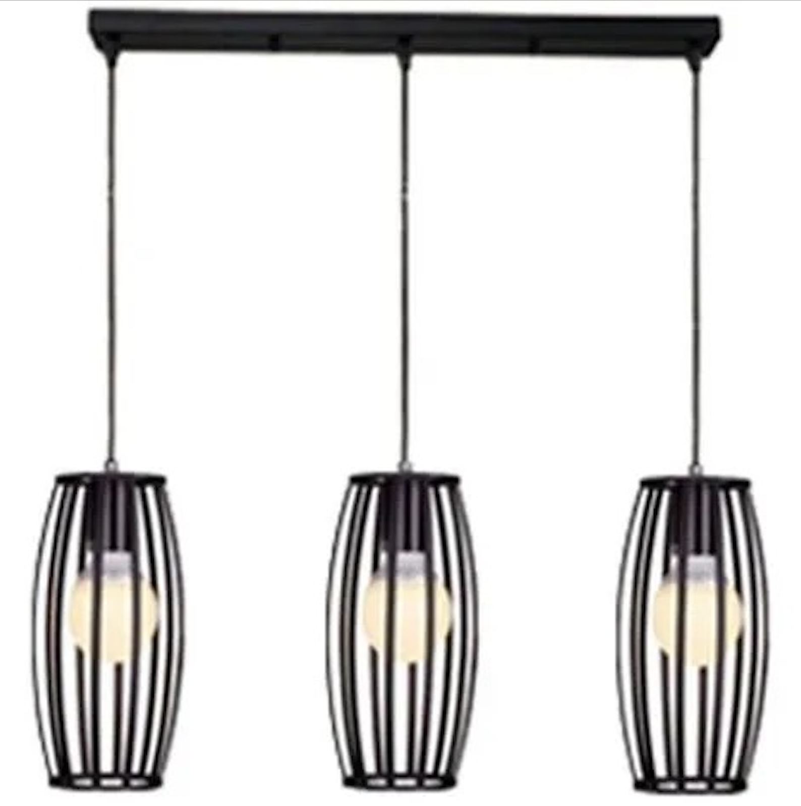 Pendant Light - Row of Three - Black