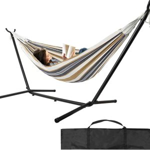 Portable Hammock with Space Saving Carrying Bag for Indoor Outdoor Patio