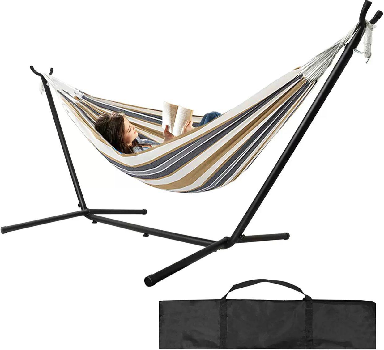 Portable Hammock with Space Saving Carrying Bag for Indoor Outdoor Patio