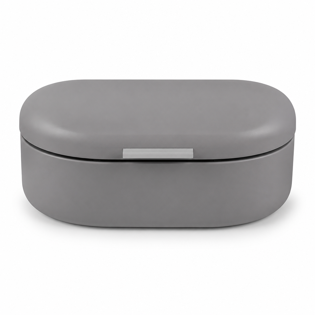 Bread Box 33.5x23.5x14cm for Rolls Pastries Cakes - Grey