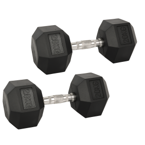 Set of 2 20KG Rubber Dumbbell - Maximum Strength and Performance