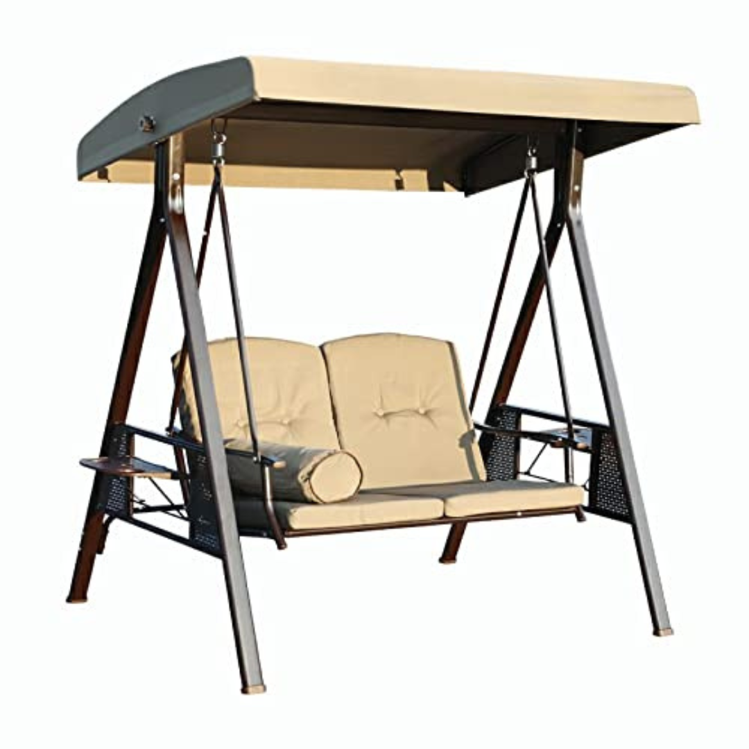 Elite Comfort 2-Seater Outdoor Swing with Adjustable Canopy