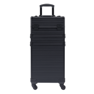 4 in 1 Black Metallic Professional Makeup Trolley Case for Artists