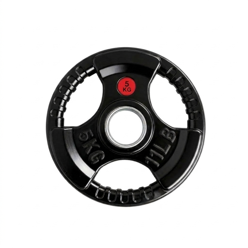 5kg (11lb) Olympic Rubber-Coated Tri-Grip Weight Plate