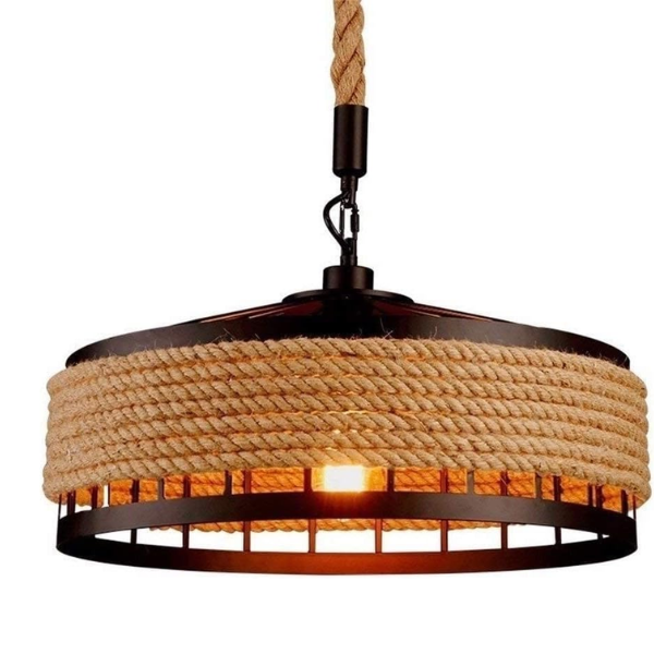 Hemp Rope Hanging Lamp Vintage Pendant Lamp Ceiling Light