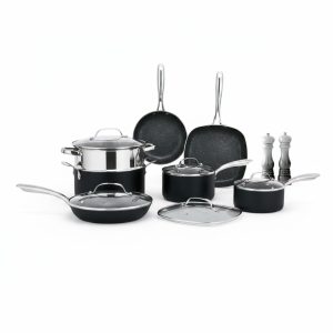 12 Piece Non-Stick Aluminium Cookware Set with Glass Lids