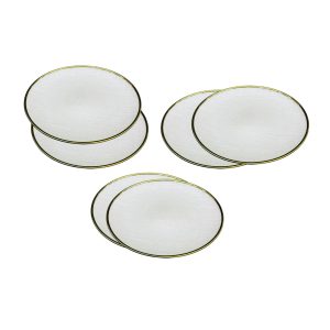 Opal White Glass Oval Side Plate - 8.5 inch - 6-Piece