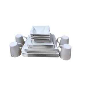 20-Piece Modern Wavy Ceramic Tableware Set - Plates & Cups