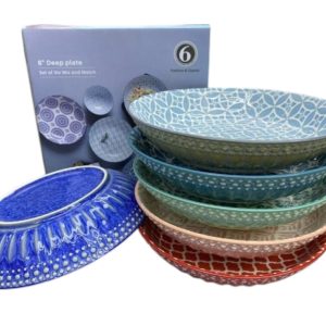 Rainbow Artisan Deep Plate 8-Inch - Set of 12