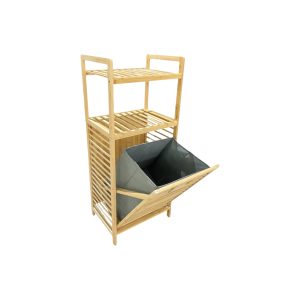 1 Tier Bamboo Storage Rack & Basket 40cm