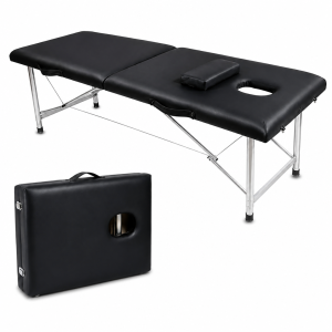 Foldable Massage Bed with Waterproof Pu Leather and Aluminum Frame