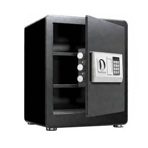45cm Black Electronic Security Safe-All-Steel, Password and Key Dual Lock