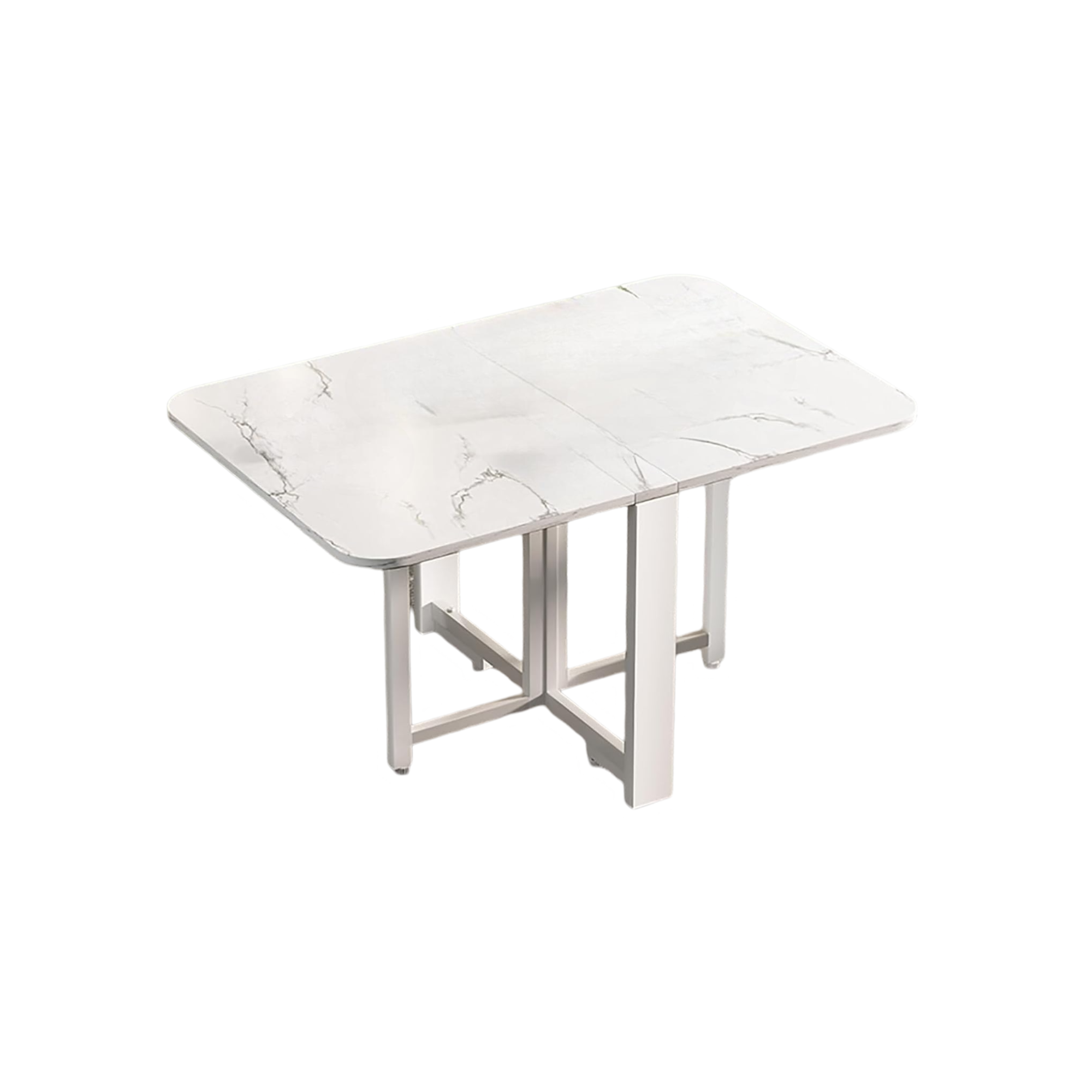 Modern Folding Drop Leaf Dining Table, Expandable and Rolling - 80x120cm