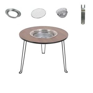 Outdoor Circular Convenient Folding Charcoal Barbecue Stove For Boiling Tea