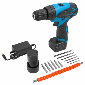 Cordless Drill Set 12V Li Ion with 2 Batteries Bits and Charger