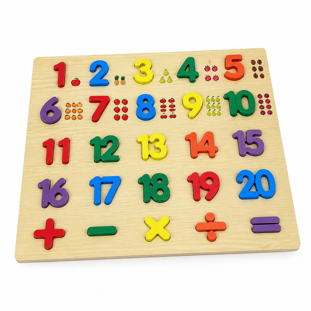Wooden Number Puzzle Board