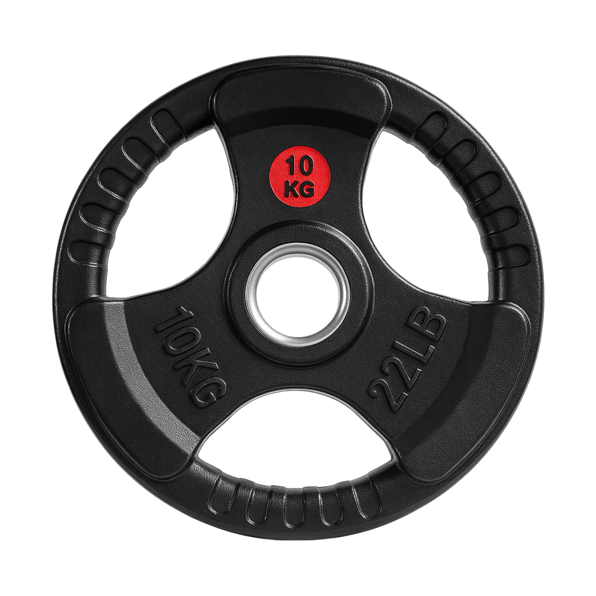 10kg Rubber Dumbbell Plate - 3-Hole Design