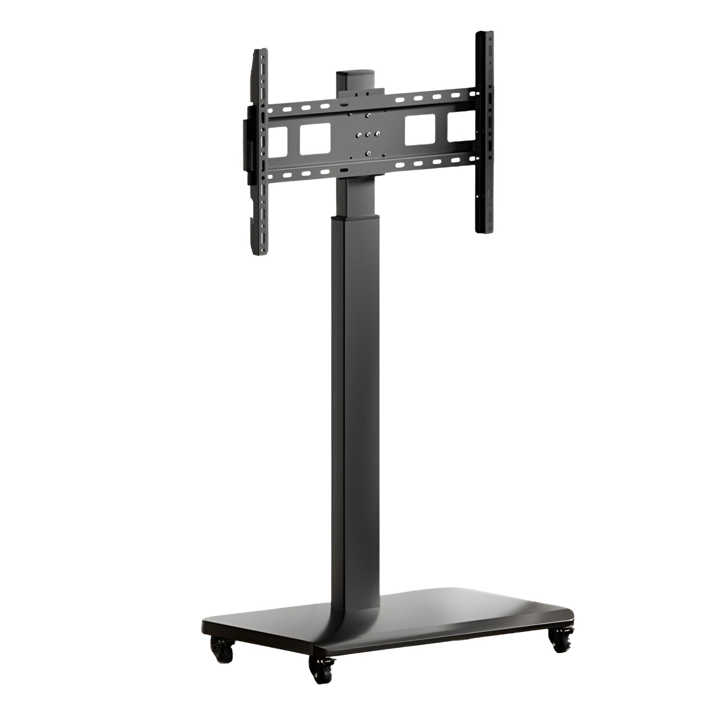 Portable Rolling Floor TV Stand with Swivel & Adjustable Height - Black