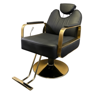 Salon Styling Chair - Black & Gold Modern Design-Premium Hair Salon Chair