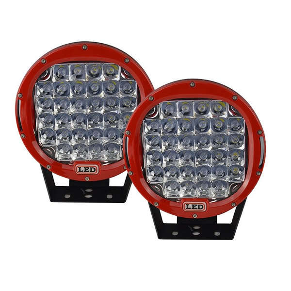 2pc 9-inch Red LED Car Light 96W