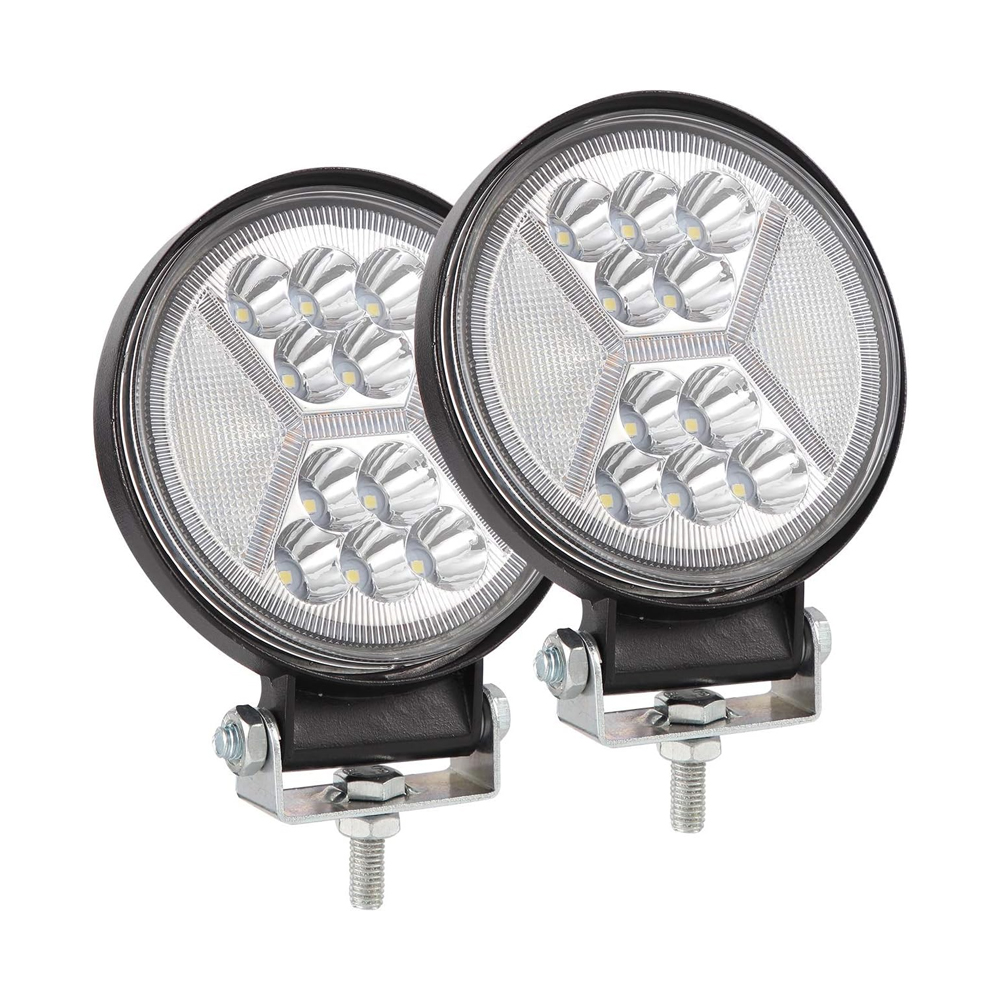 4-Inch Heavy-Duty Large-View Cross Round Spot Light - Pack Of 2