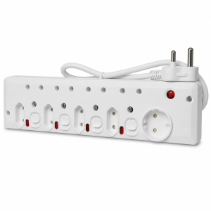Power Strip with Multiple Outlets White for Home or Office
