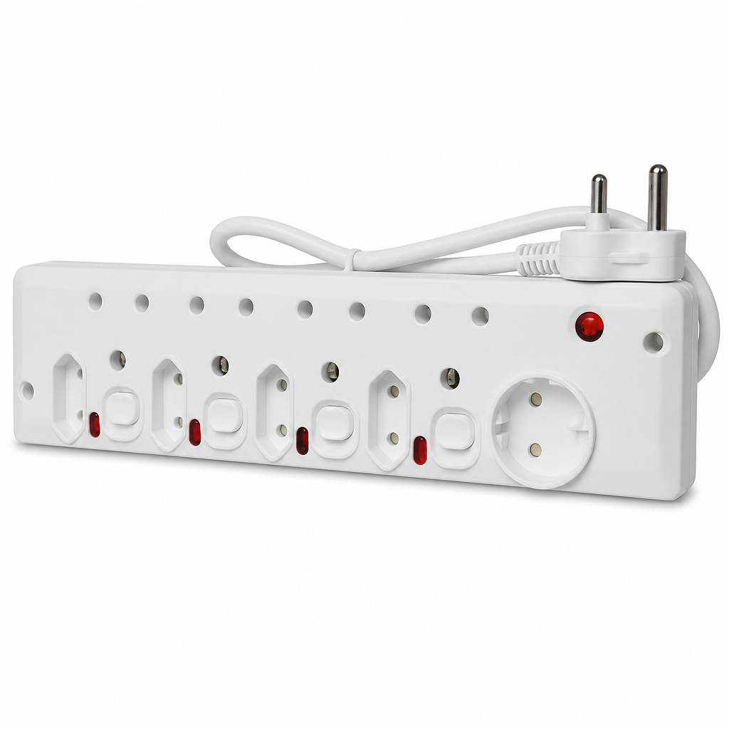 Power Strip with Multiple Outlets White for Home or Office