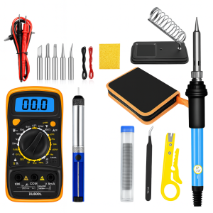 60W Multimeter Soldering Iron Repair Kit, 19-Piece Electronics Tool Set