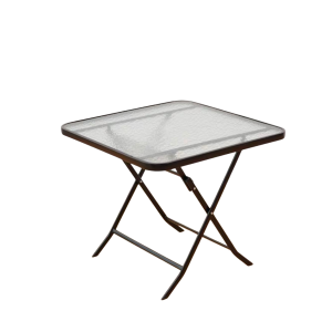 Tempered Glass Folding Table-60×70cm Portable Indoor & Outdoor Square Table