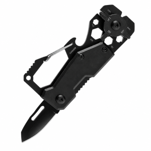 Carabiner Keychain Multi-tool with Folding Knife with and Compact