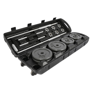 50kg Barbell Weights Set with Carrying Case-Adjustable Dumbbell and Barbell
