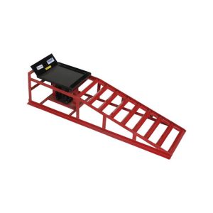 Single Steel Car Ramp With Built-In 2-Ton Garage Jack