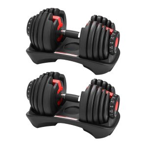 24KG Adjustable Dumbell & Weight System - Set of 2 - Train At Home, Compact