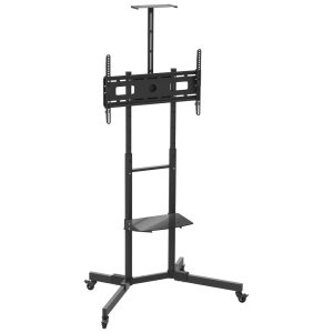 Mobile TV Cart Stand - Adjustable Height & Tilt - 37" to 70" Screens