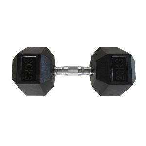 20KG Rubber Hex Dumbbell Set