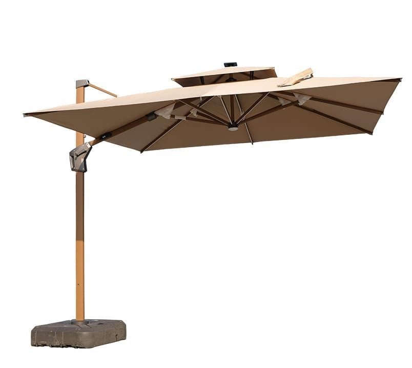 3m Cantilever Patio Umbrella with UV-Resistant Ventilated Canopy & Base