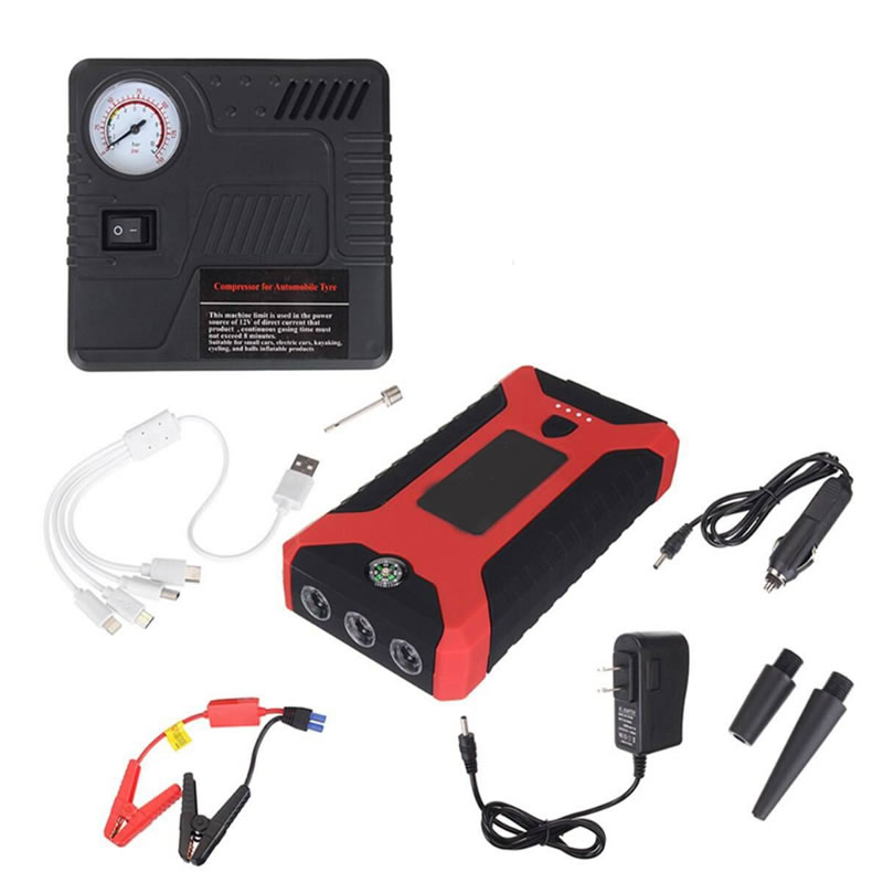 Jump Starter for 12V Vehicles 2000a Peak 6.0L Diesel 8.0L Gas LED Light