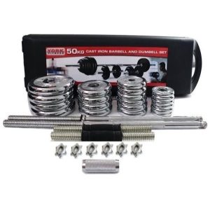 50KG Cast Iron Barbell and Dumbbell Set