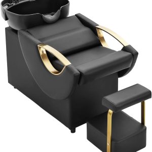 Luxury Shampoo Basin Chair with Freestanding Footrest & Deep Wash Bowl