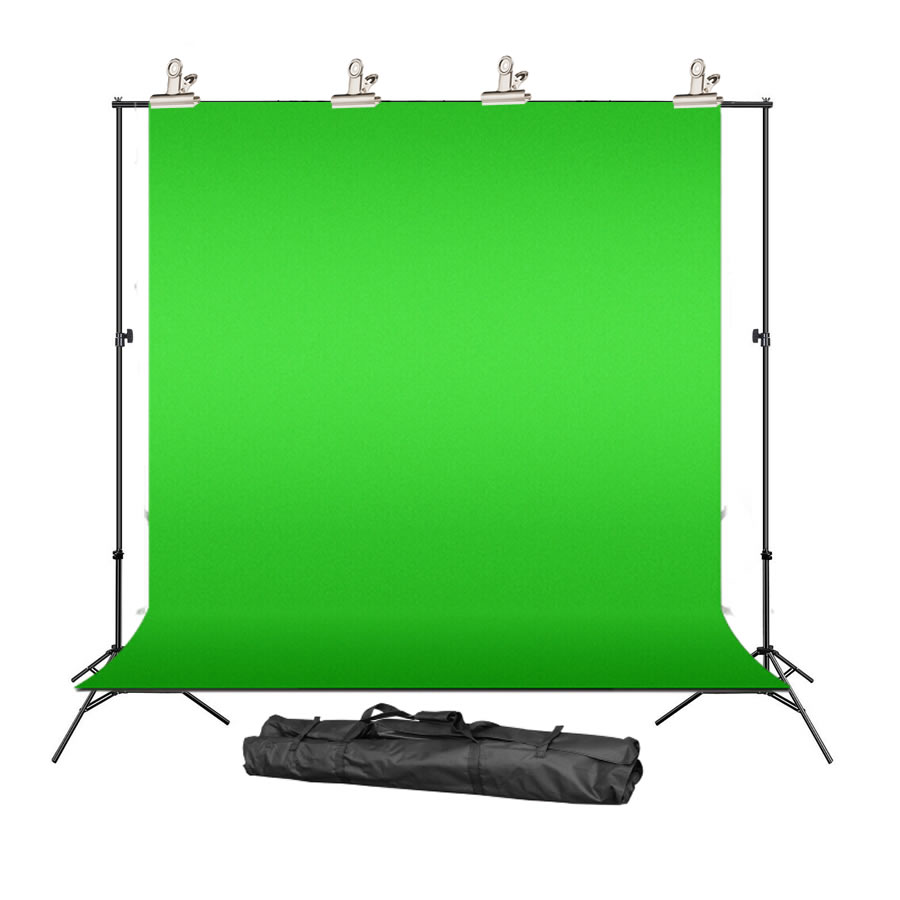 3M X 2M Photography Green Backdrop Screen & Support Stand
