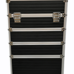 Makeup 4 in 1 Vanity Trolley Case Hairdressing Storage Nail Technician Case - Silver