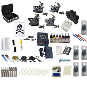 Professional 4 Machine Tattoo kit With Aluminum Case