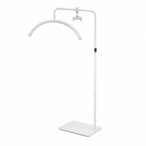 Adjustable LED Floor Lamp with Half Moon Ring White 78x35x27.5cm