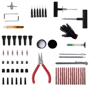 Automobile Tool Kit with Screwdrivers Pliers, Utility Knife and Gloves