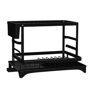 Dish Rack Utensil Holder with Knife and Tool Storage Black Finish
