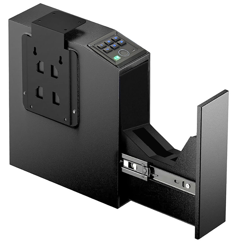 Biometric Handgun Safe With Quick Access Sliding Door & 6 Digit Keypad