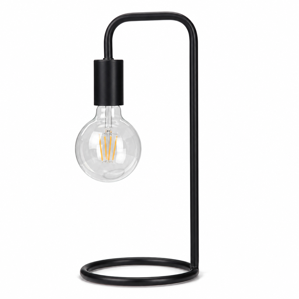 Metal Table Lamp 17x17x39cm with Bulb for Home Lighting