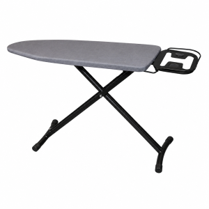 Ironing Board 115x30.5cm Foldable with Iron Rest Grey Cotton Cover