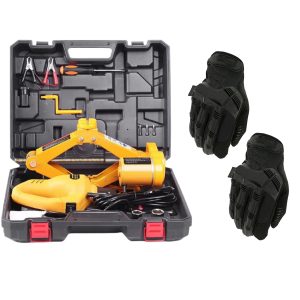 2 Ton 12V Electric Powered Car Jack, Wrench & Spanner With Resilient Gloves